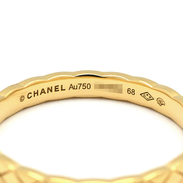 シャネル CHANEL ココクラッシュ ミニ イエローゴールド K18YG #68(JP28) リング 指輪 18K 750 YG マトラッセモチーフ 26.5号