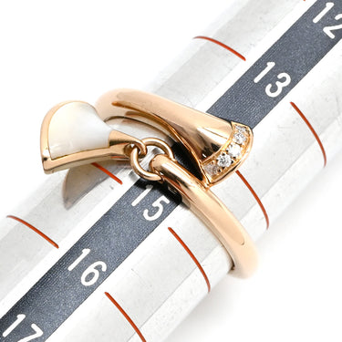 ブルガリ BVLGARI ディーヴァ ドリーム 350841 ピンクゴールド K18PG ダイヤモンド マザーオブパール リング 指輪 750 18金 ダイヤモンド シェル 14.5号