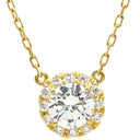 アーカー AHKAH ダイヤネックレス イエローゴールド K18YG ダイヤモンド ネックレス AHKAH Au750 18K 18金 ダイヤ 1粒 1P ヘイローペンダント