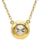 アーカー AHKAH ダイヤネックレス イエローゴールド K18YG ダイヤモンド ネックレス AHKAH Au750 18K 18金 ダイヤ 1粒 1P ヘイローペンダント