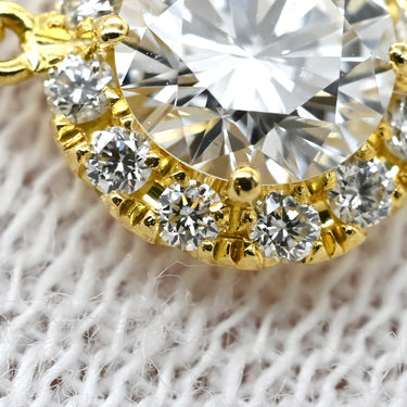 アーカー AHKAH ダイヤネックレス イエローゴールド K18YG ダイヤモンド ネックレス AHKAH Au750 18K 18金 ダイヤ 1粒 1P ヘイローペンダント