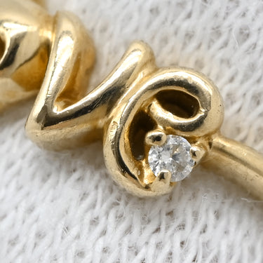 アガット agete イエローゴールド K10YG ダイヤモンド リング 指輪 10K 10金 1P 1石 1粒 ダイヤ LOVE スカル ドクロ スケルトン ピンキーリング 3.5号