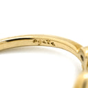 アガット agete イエローゴールド K10YG ダイヤモンド リング 指輪 10K 10金 1P 1石 1粒 ダイヤ LOVE スカル ドクロ スケルトン ピンキーリング 3.5号