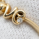 アガット agete イエローゴールド K10YG ダイヤモンド リング 指輪 10K 10金 1P 1石 1粒 ダイヤ LOVE スカル ドクロ スケルトン ピンキーリング 3.5号