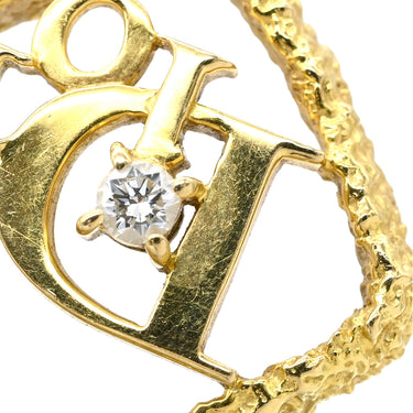 クリスチャン・ディオール Dior ロゴトップ イエローゴールド K18YG ダイヤモンド ペンダントトップ Christian Dior Au750 K18 ダイヤ 1P 1粒 ヴィンテージ