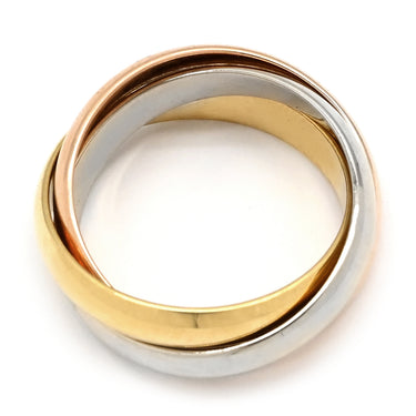 カルティエ Cartier トリニティ ホワイトゴールド×イエローゴールド×ピンクゴールド K18WG K18YG K18PG #49 リング 指輪 750 18K 18金 3重 3連 3カラー 9号