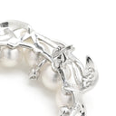 ミキモト MIKIMOTO パール ダイヤ ホワイトゴールド K18WG パール ダイヤモンド ブローチ Au750 18K 18金 サークル リーフ 葉 リース型 あこや アコヤ 真珠 パヴェ