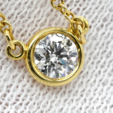 ティファニー Tiffany & Co バイザヤード シングルダイヤモンド ペンダント イエローゴールド K18YG ダイヤモンド ネックレス Au750 T&Co. 1石 1P エルサペレッティ
