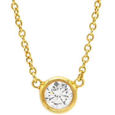 ティファニー Tiffany & Co バイザヤード シングルダイヤモンド ペンダント イエローゴールド K18YG ダイヤモンド ネックレス Au750 T&Co. 1P エルサペレッティ