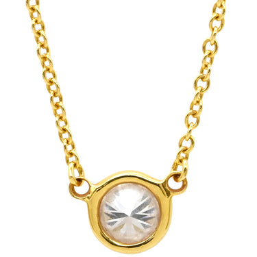 ティファニー Tiffany & Co バイザヤード シングルダイヤモンド ペンダント イエローゴールド K18YG ダイヤモンド ネックレス Au750 T&Co. 1P エルサペレッティ