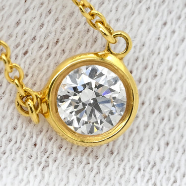 ティファニー Tiffany & Co バイザヤード シングルダイヤモンド ペンダント イエローゴールド K18YG ダイヤモンド ネックレス Au750 T&Co. 1P エルサペレッティ