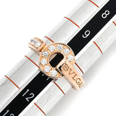 ブルガリ BVLGARI ブルガリブルガリ ダイヤモンド 346209 ピンクゴールド K18PG ダイヤモンド リング 指輪 BVLGARI K18PG Au750 18K 18金 パヴェ 10.5号