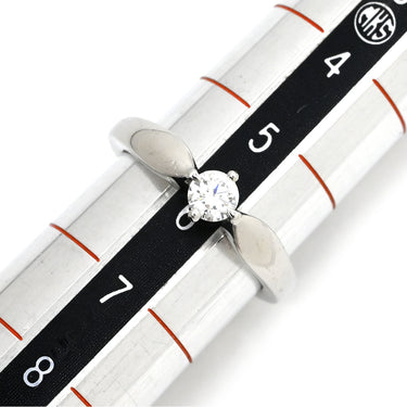 ブルガリ BVLGARI ダイヤモンドリング プラチナシルバー Pt950 ダイヤモンド リング 指輪 Pt 1粒 ダイヤ 0.18ct 6号