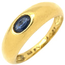 ポンテヴェキオ Ponte Vecchio 0.27ct サファイア イエローゴールド×ブルー K18YG サファイア リング 指輪 Au750 18K 18金 オーバルカット 覆輪留め 甲丸 8号