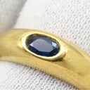 ポンテヴェキオ Ponte Vecchio 0.27ct サファイア イエローゴールド×ブルー K18YG サファイア リング 指輪 Au750 18K 18金 オーバルカット 覆輪留め 甲丸 8号