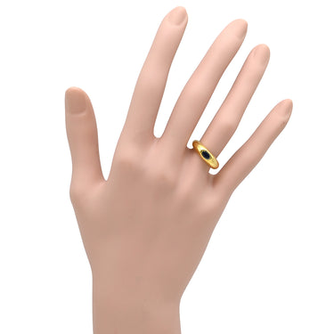 ポンテヴェキオ Ponte Vecchio 0.27ct サファイア イエローゴールド×ブルー K18YG サファイア リング 指輪 Au750 18K 18金 オーバルカット 覆輪留め 甲丸 8号