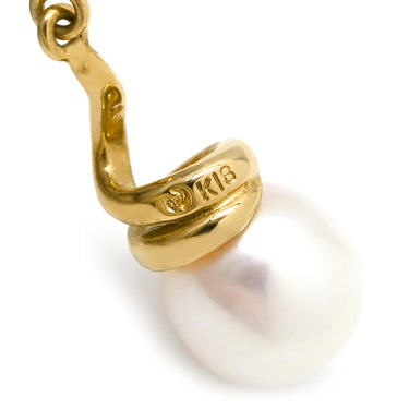 TASAKI TASAKI パール パールホワイト×イエローゴールド K18YG パール ピアス あこや アコヤ 真珠 1P 1粒 Au750 18K 18金 スイング ドロップ