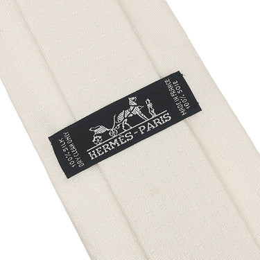 エルメス HERMES クラヴァット ファソネ H 9cm ホワイト シルク ネクタイ H柄 ビコローレ ジャガード織