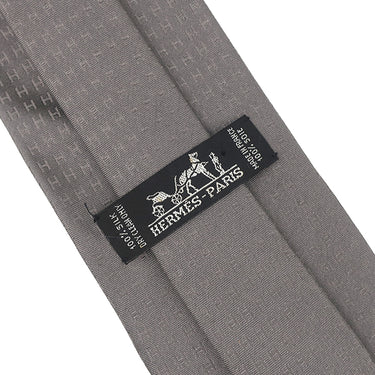 エルメス HERMES クラヴァット ファソネ H 9cm グレー シルク ネクタイ H柄 ビコローレ ジャガード織