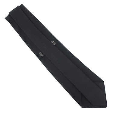 エルメス HERMES クラヴァット ファソネ H 9cm ブラック シルク ネクタイ H柄 ビコローレ ジャガード織