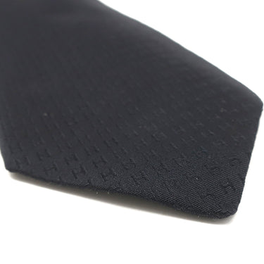 エルメス HERMES クラヴァット ファソネ H 9cm ブラック シルク ネクタイ H柄 ビコローレ ジャガード織