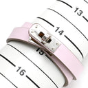 エルメス HERMES ミニ ケリードゥブルトゥール モーヴペール ヴォースイフト GP T2 ブレスレット シルバー金具 2重 2連 レザーブレス