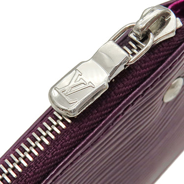 ルイヴィトン LOUIS VUITTON ポシェット クレ M6380K カシス エピレザー コインケース シルバー金具 紫 キーチェーン付き
