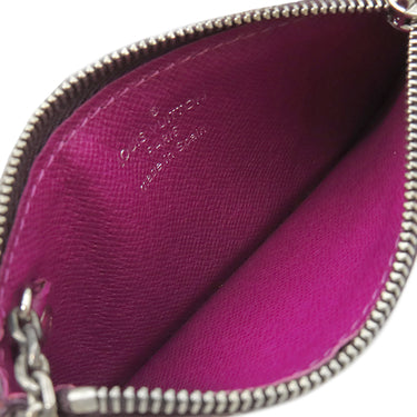 ルイヴィトン LOUIS VUITTON ポシェット クレ M6380K カシス エピレザー コインケース シルバー金具 紫 キーチェーン付き