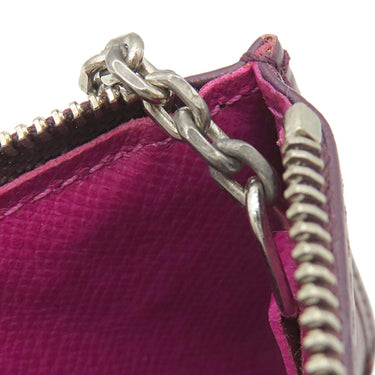 ルイヴィトン LOUIS VUITTON ポシェット クレ M6380K カシス エピレザー コインケース シルバー金具 紫 キーチェーン付き