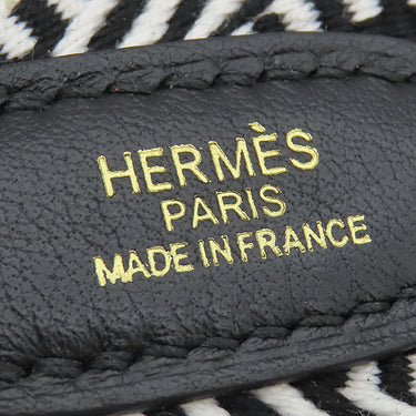エルメス HERMES バンドリエール サングルカヴァル 50mm ホワイト×ブラック トワルアッシュ スイフト ショルダーストラップ ゴールド金具