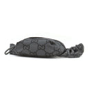 グッチ GUCCI GG リサイクルポリエステル 767934 ダークグレー×ブラック ポリエステル レザー ウエストバッグ シルバー金具 ボディバッグ ベルトバッグ