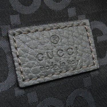 グッチ GUCCI GG リサイクルポリエステル 767934 ダークグレー×ブラック ポリエステル レザー ウエストバッグ シルバー金具 ボディバッグ ベルトバッグ