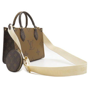 ルイヴィトン LOUIS VUITTON オンザゴー PM M46373 モノグラム×モノグラムリバース モノグラムキャンバス モノグラムリバースキャンバス 2WAYバッグ ゴールド金具 コインケース付き ショルダー ハンドバッグ