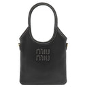 ミュウミュウ MIU MIU アイビー レザー ハンドバッグ ミニ 5BA281 ブラック レザー 2WAYバッグ ゴールド金具 黒 ロゴ ハンドバッグ ショルダー