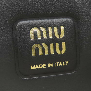 ミュウミュウ MIU MIU アイビー レザー ハンドバッグ ミニ 5BA281 ブラック レザー 2WAYバッグ ゴールド金具 黒 ロゴ ハンドバッグ ショルダー