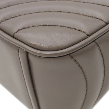 プラダ PRADA ダイアグラム クロスバック 1BH083 グレー レザー ショルダーバッグ シルバー金具 チェーンショルダー グレージュ