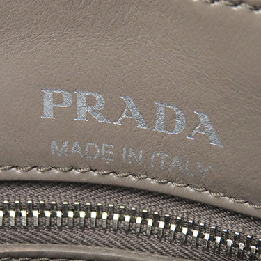 プラダ PRADA ダイアグラム クロスバック 1BH083 グレー レザー ショルダーバッグ シルバー金具 チェーンショルダー グレージュ