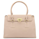 サルヴァトーレ・フェラガモ Salvatore Ferragamo ガンチーニ ベージュ レザー 2WAYバッグ ゴールド金具 ハンドバッグ ショルダーバッグ ピンクベージュ