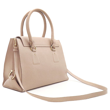 サルヴァトーレ・フェラガモ Salvatore Ferragamo ガンチーニ ベージュ レザー 2WAYバッグ ゴールド金具 ハンドバッグ ショルダーバッグ ピンクベージュ
