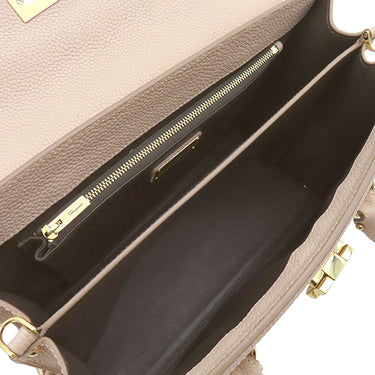 サルヴァトーレ・フェラガモ Salvatore Ferragamo ガンチーニ ベージュ レザー 2WAYバッグ ゴールド金具 ハンドバッグ ショルダーバッグ ピンクベージュ