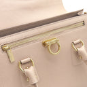 サルヴァトーレ・フェラガモ Salvatore Ferragamo ガンチーニ ベージュ レザー 2WAYバッグ ゴールド金具 ハンドバッグ ショルダーバッグ ピンクベージュ
