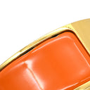 エルメス HERMES クリッククラックH GM オレンジXゴールド GP エナメル ブレスレット Hブレス