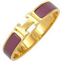 エルメス HERMES クリックH PM パープル×ゴールド GP エナメル ブレスレット 紫 Hブレス バングル