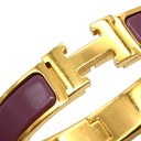 エルメス HERMES クリックH PM パープル×ゴールド GP エナメル ブレスレット 紫 Hブレス バングル