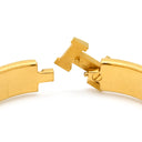 エルメス HERMES クリックH PM パープル×ゴールド GP エナメル ブレスレット 紫 Hブレス バングル