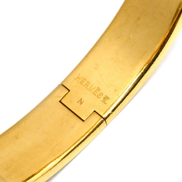 エルメス HERMES クリックH PM パープル×ゴールド GP エナメル ブレスレット 紫 Hブレス バングル