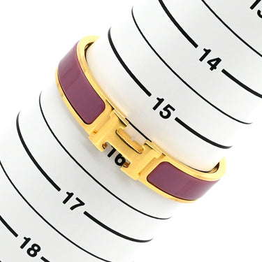 エルメス HERMES クリックH PM パープル×ゴールド GP エナメル ブレスレット 紫 Hブレス バングル