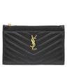 サンローラン SAINT LAURENT カサンドラ モノグラム ビルポーチ スモール 653923 ブラック レザー ポーチ ゴールド金具 黒 ロゴプレート