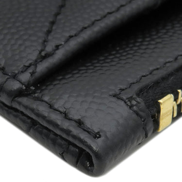 サンローラン SAINT LAURENT カサンドラ モノグラム ビルポーチ スモール 653923 ブラック レザー ポーチ ゴールド金具 黒 ロゴプレート