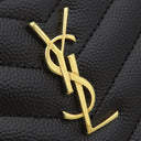 サンローラン SAINT LAURENT カサンドラ モノグラム ビルポーチ スモール 653923 ブラック レザー ポーチ ゴールド金具 黒 ロゴプレート